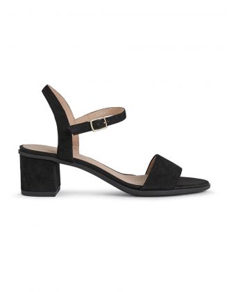 Sandales talon cuir noir