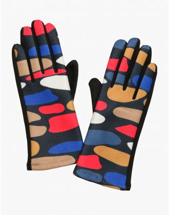 Gants noir multicolore