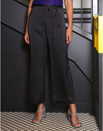 Pantalon chic satiné noir