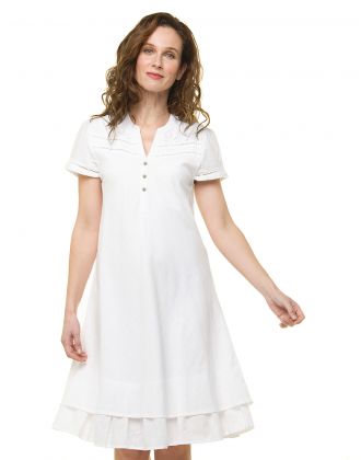 Robe ajourée blanc coton