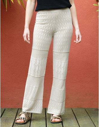 Pantalon crochet beige