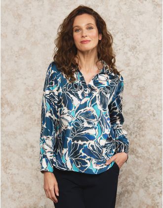 Blouse vareuse motif bleu