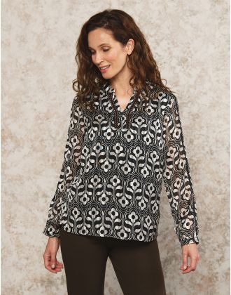 Blouse motif noir