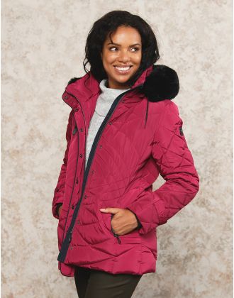 Parkas mi- longue fushia