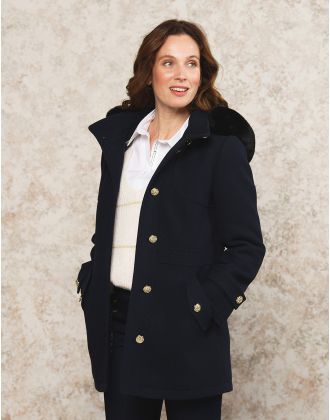 Manteau laine marine