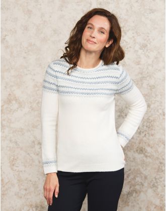 Pull Jacquard blanc