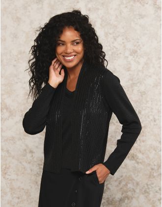 Gilet 2 en 1 noir sequins