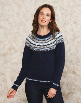 Pull Jacquard marine