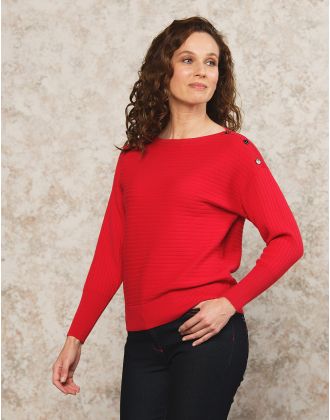 Pull maille rouge