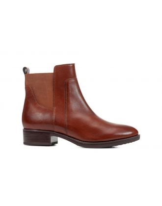 Bottines zip cuir marron