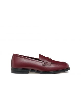 Mocassins cuir bordeaux