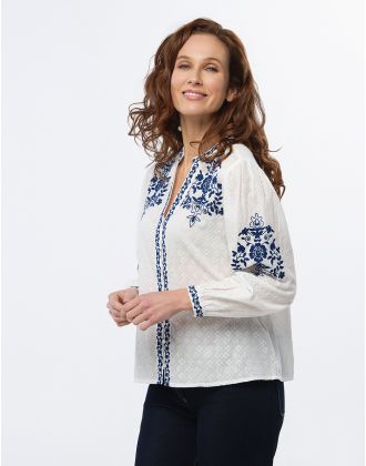 Blouse coton écru