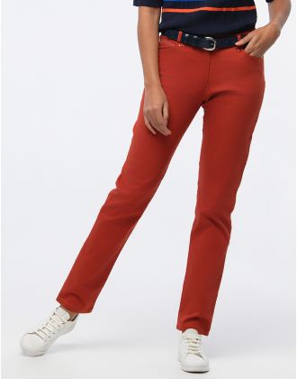 Pantalon coton terracotta