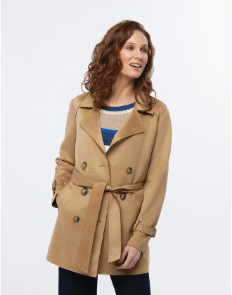 Trench suédine beige