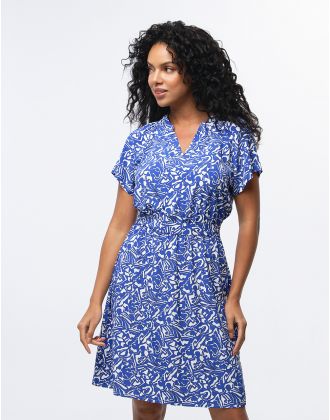 Robe chic imprimé bleu