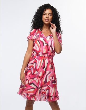 Robe chic imprimé rose