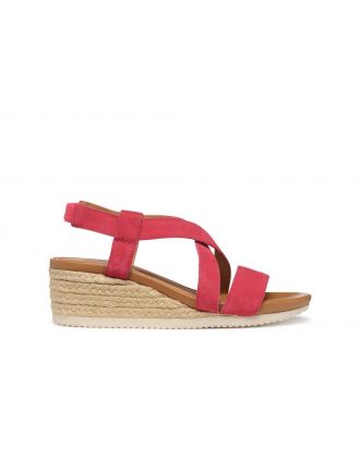 Sandales compensées rouge