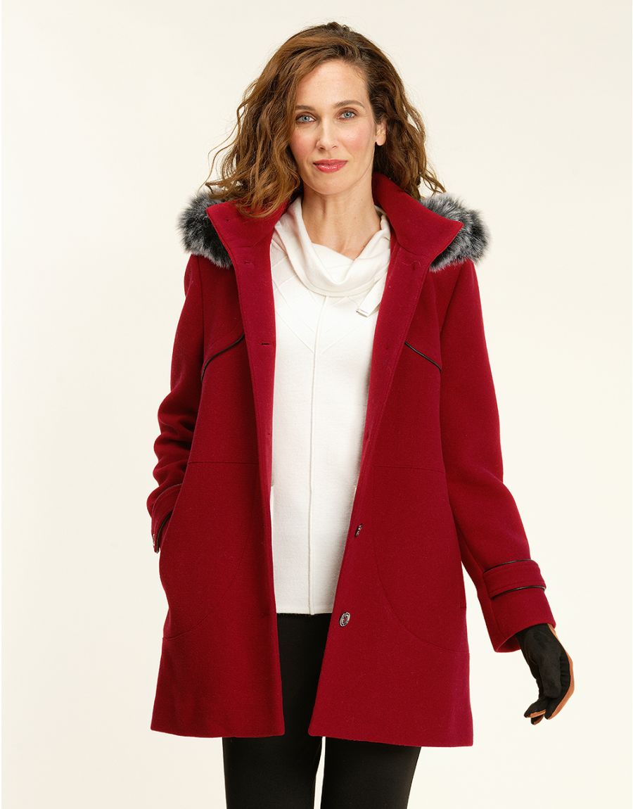 manteau femme rouge