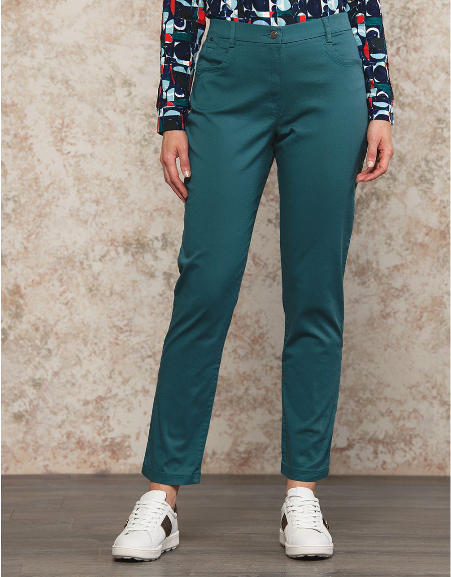 Pantalon bleu 7 8eme Pantalons droits Christine Laure