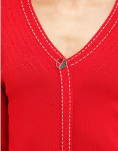 Pulls, gilets C&A  Pull - à rayures Blanc / Rouge Femme « Javiergella