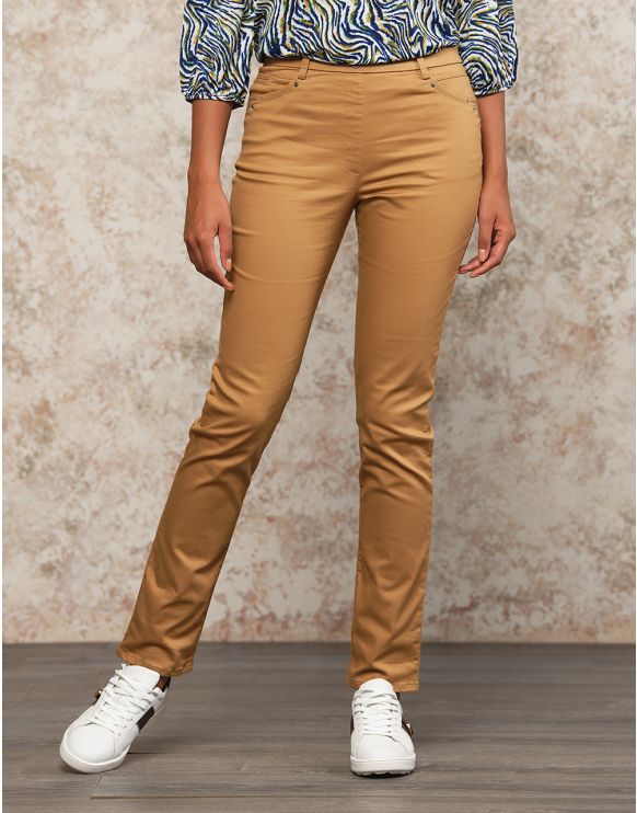 Pantalon toile beige femme sale